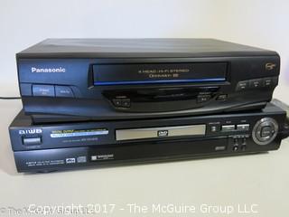 Panasonic VHS player; AIWA  MP3 player and various remotes  