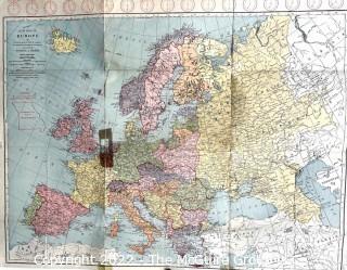 Circa 1950's Folding Travel Map Of Europe. Condition Issues