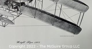 Print of sketch of the Wright 1903 Flyer made for the National Aviation Education.  16" x 19".