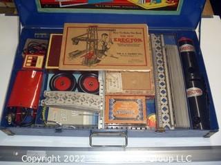 Vintage Metal Erector Set No. 9 1/2 w/electric motor - extremely well cared for