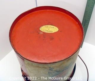 Vintage Metal Pail With Lid - Cardinal Lithographic