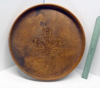 Vintage Pressed Design Wooden Serving Tray