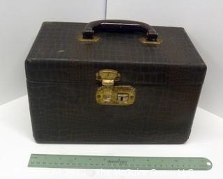 Vintage Faux Alligator Camera Equipment Box With Handle