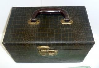 Vintage Faux Alligator Camera Equipment Box With Handle