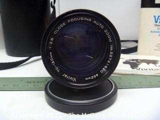 Vivitar Close Focusing Auto Zoom Lens 70mm-150mm f:3.8 for Minolta mount with case