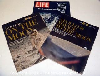 Three (3) Space Race Magazines Life and Look Special Editions