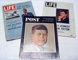 Three Kennedy Assination Era Magazines Life and Post