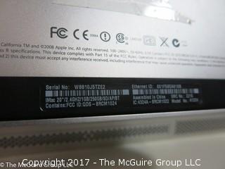 2008 MAC computer, keyboard, 2 mice in working condition; 1 GB memory; 256; upgradable