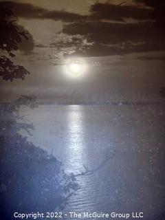 Vintage gelatin-silver tone print, unattributed, of sun reflecting off water (circa 1920's)