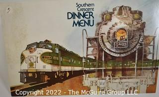 1925 Model Train Advertisement and Southern Railway Co. Dining Car Menu 