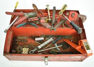 Metal Tool Box and Contents 