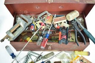 Metal Tool Box and Contents 