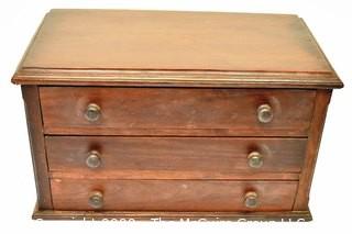 Small Three (3) Drawer Primitive Dresser Top Chest of Drawers or Jewelry Box