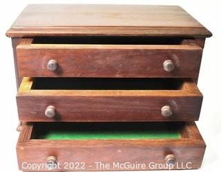 Small Three (3) Drawer Primitive Dresser Top Chest of Drawers or Jewelry Box