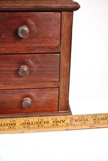 Small Three (3) Drawer Primitive Dresser Top Chest of Drawers or Jewelry Box