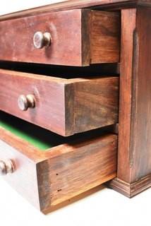 Small Three (3) Drawer Primitive Dresser Top Chest of Drawers or Jewelry Box