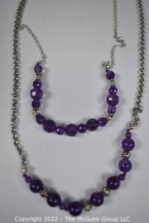 Two (2) Amethyst Bead Necklaces