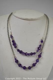 Two (2) Amethyst Bead Necklaces