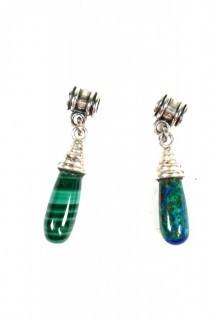 Two (2) Malachite and Sterling Pendants.