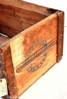 Large Vintage Roberts Ham And Bacon Wooden Crate. 19" x 15" x 27".