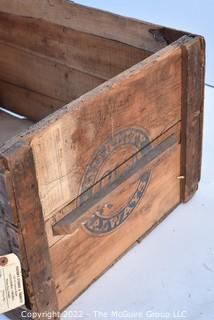 Large Vintage Roberts Ham And Bacon Wooden Crate. 19" x 15" x 27".