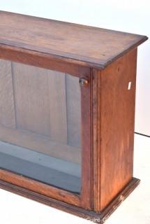 Wood Glass Front Display Case. 10" x 19" x 38"
