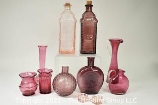 Selection of embossed - shaped glass items