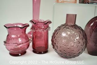 Selection of embossed - shaped glass items