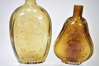 Five (5) Pieces of Amber Bottles and Glassware.