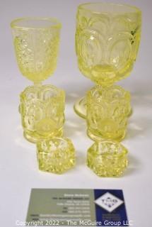 Four (4) Fenton Uranium Vaseline Glassware