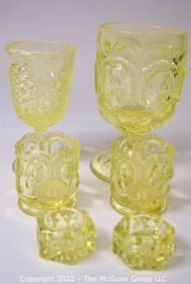 Four (4) Fenton Uranium Vaseline Glassware