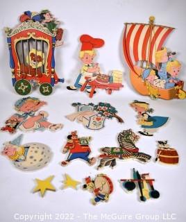 Group of Vintage Dolly Toy Co Nursery Rhymes Cardboard Wall Hangings