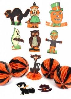 Collection of Vintage Halloween Decorations. 