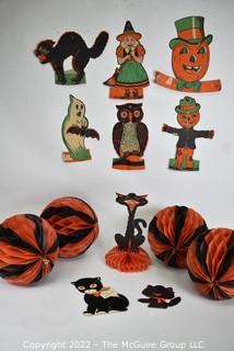 Collection of Vintage Halloween Decorations. 