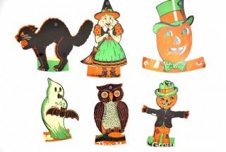 Collection of Vintage Halloween Decorations. 