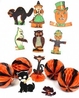 Collection of Vintage Halloween Decorations. 