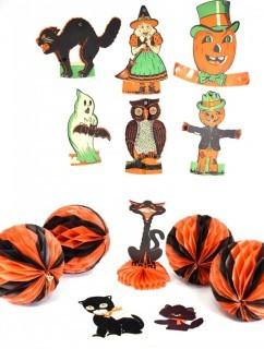 Collection of Vintage Halloween Decorations. 