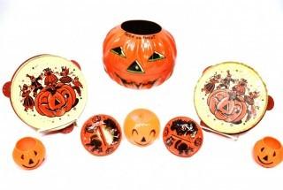 Vintage Halloween Decorations Including US Metal Toy.