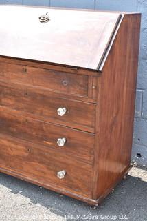 Four (4) Drawer Slant Front Secretary Desk, Missing 1 Drawer Pull.  19" x 38" x 44"