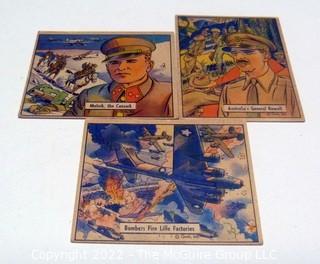 Selection of Three WWII trading cards (1942) by Gum: see titles