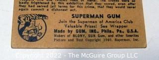 Selection of Three Superman trading cards (1940) by Gum: #'s 6, 12, 14. See titles