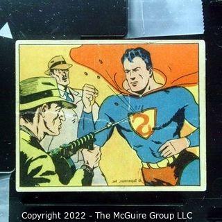 Selection of Three Superman trading cards (1940) by Gum: #'s 6, 12, 14. See titles