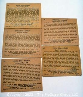 Selection of Five Uncle Sam - Airman trading cards (1941) by Gum: #'s 39, 46, 67, 68, 69     see titles