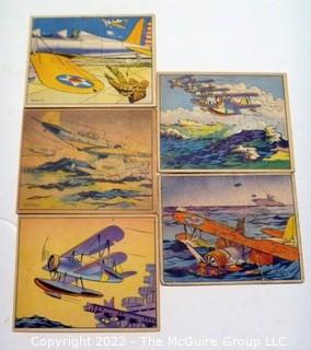 Selection of Five Uncle Sam - Airman trading cards (1941) by Gum: #'s 39, 46, 67, 68, 69     see titles