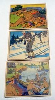 Selection of Three Uncle Sam - Soldier trading cards (1941) by Gum: #'s 49, 52, 53. See titles