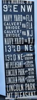 Circa 1930's Washington DC Trolley Route Scroll  30" X 94"