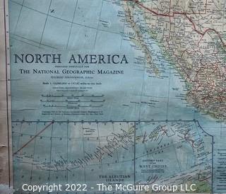 1924 National Geographic Map of North America (28 x 38" on woven back) 