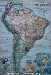 1921 National Geographic Map of South America (26 x 37" on linen)