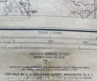 41 x 52" 1949 Vintage USGS map of Washington and Vicinity 