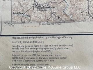 41 x 52" 1949 Vintage USGS map of Washington and Vicinity 